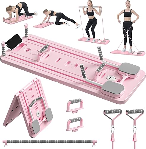 JANUA Pilates Board - Pilates Reformer Set, Multi-Purpose Foldable Pilates Reformer Board for Home, 5 in 1 Pilates Sliding Board