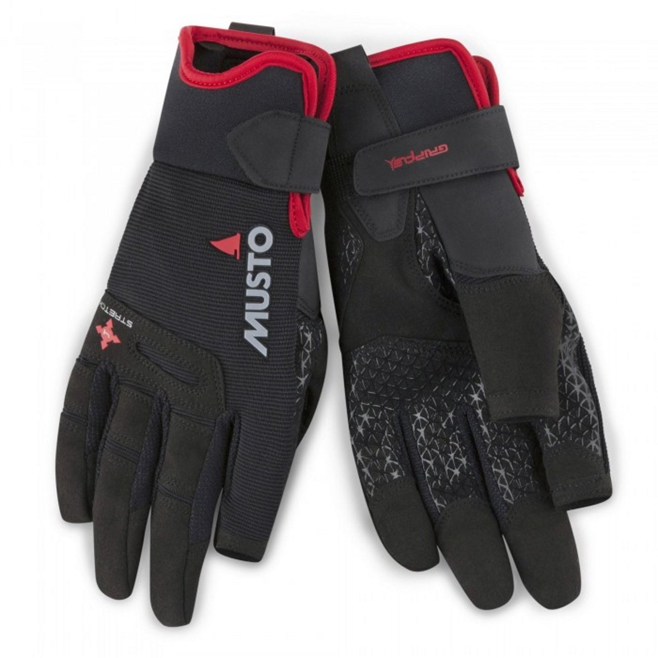 Musto Perfomance Sailing Yachting y Bote Guantes Largos para Dedos Negro - Adultos Unisex - Ligero. Transpirable - Estiramiento fácil