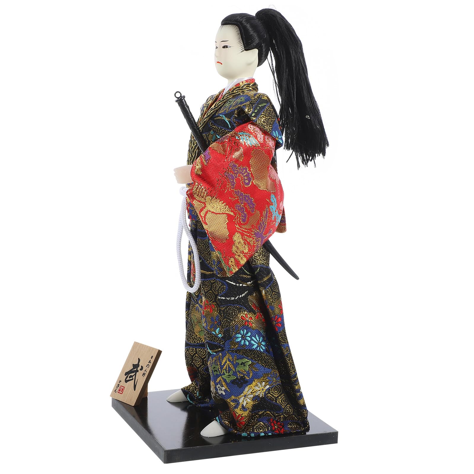 Muñeca Samurái Japonesa Tradicional para Decoración del Hogar Materiales de Tela y Madera, Adecuado para Ambientes Estilo Japonés y Decoración de Escritorio