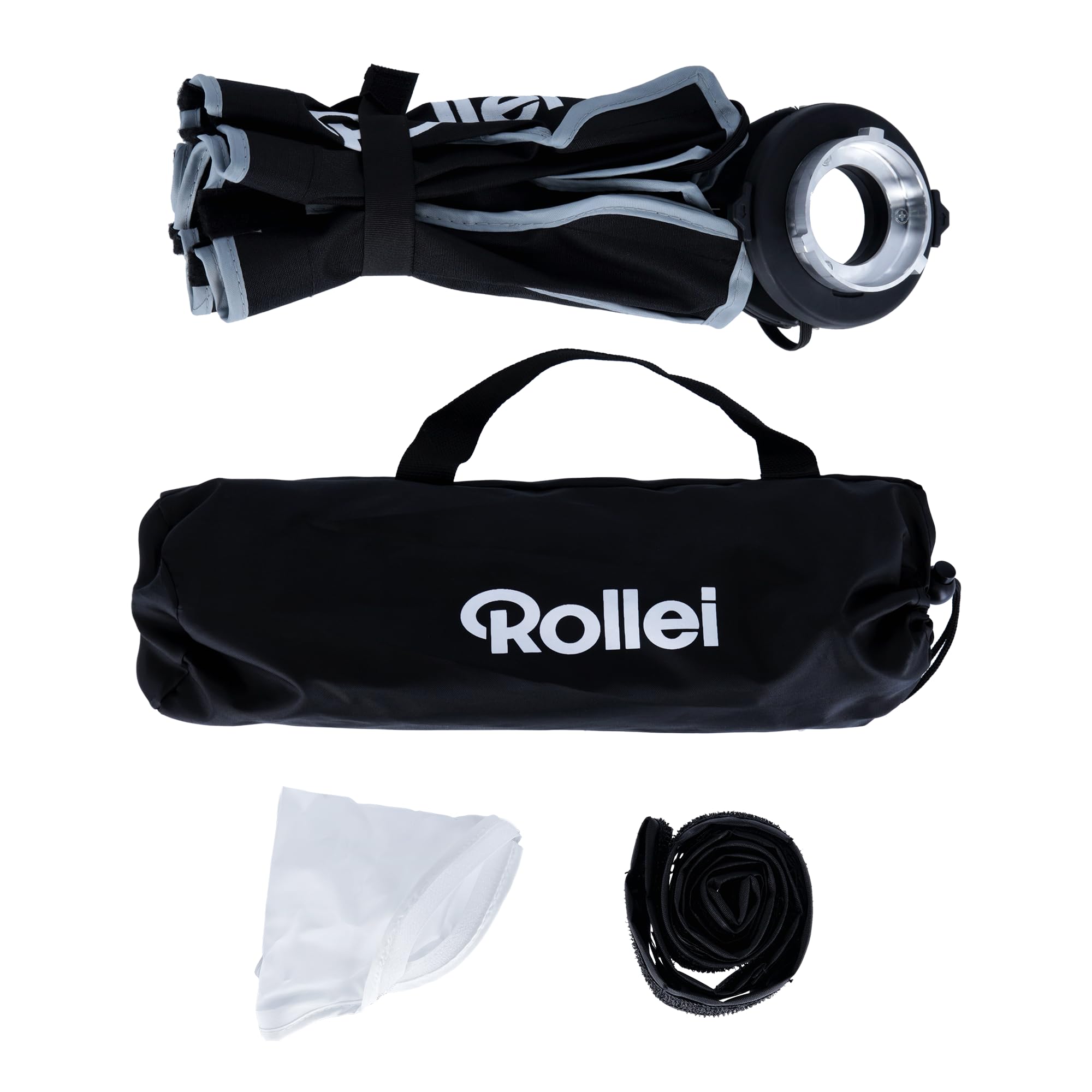 Rollei Softbox | Parabol | 30 cm | Compatible con Lux - optimizado para Viajes, Forma Casi Redonda, Revestimiento Interior Plateado, luz Suave con Control
