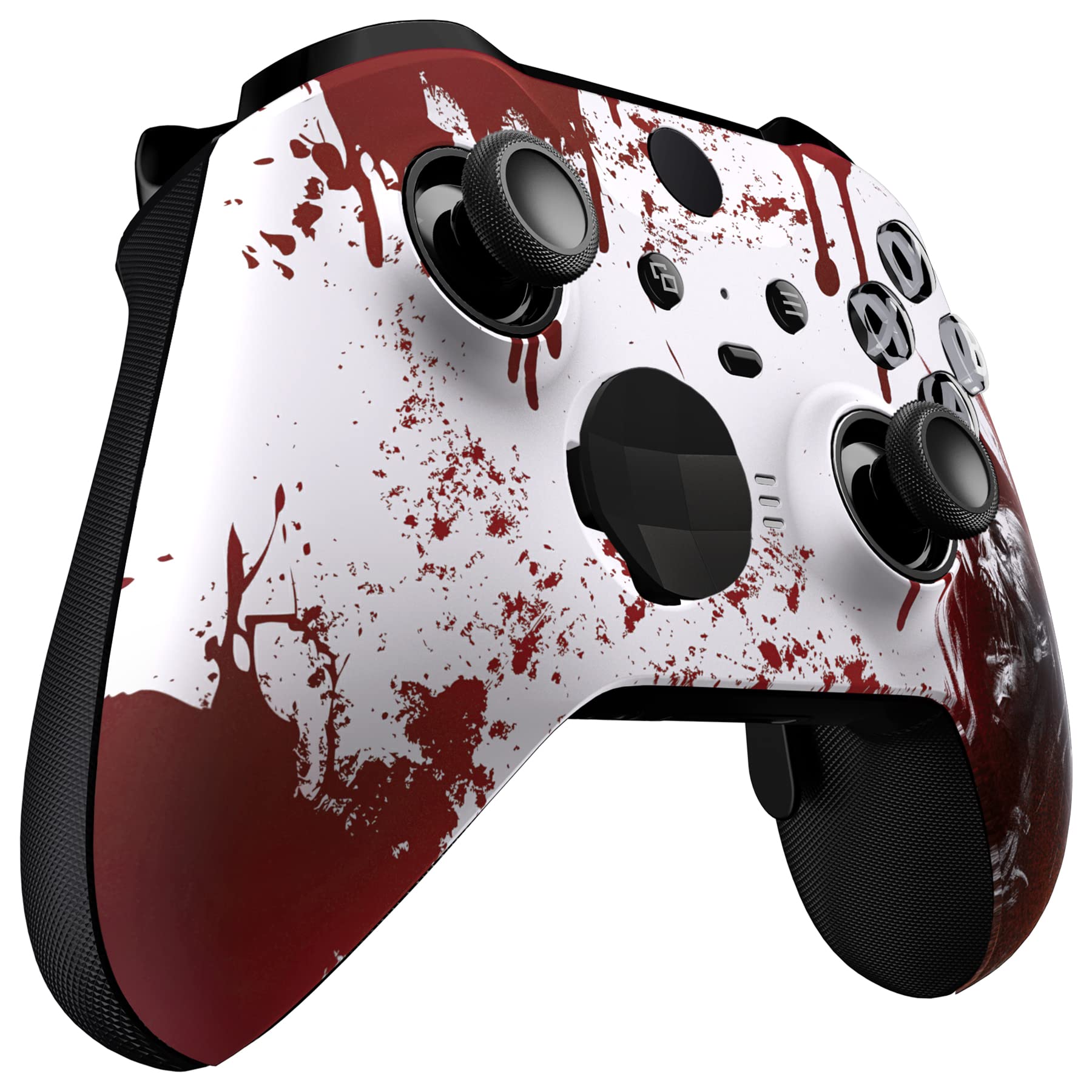 eXtremeRate Coque avant de boîtier pour Xbox One Elite Series 2, plaque frontale personnalisée avec anneaux d'accentuation pour manette Xbox Elite 2 Core (modèle 1797) - Blood Zombie