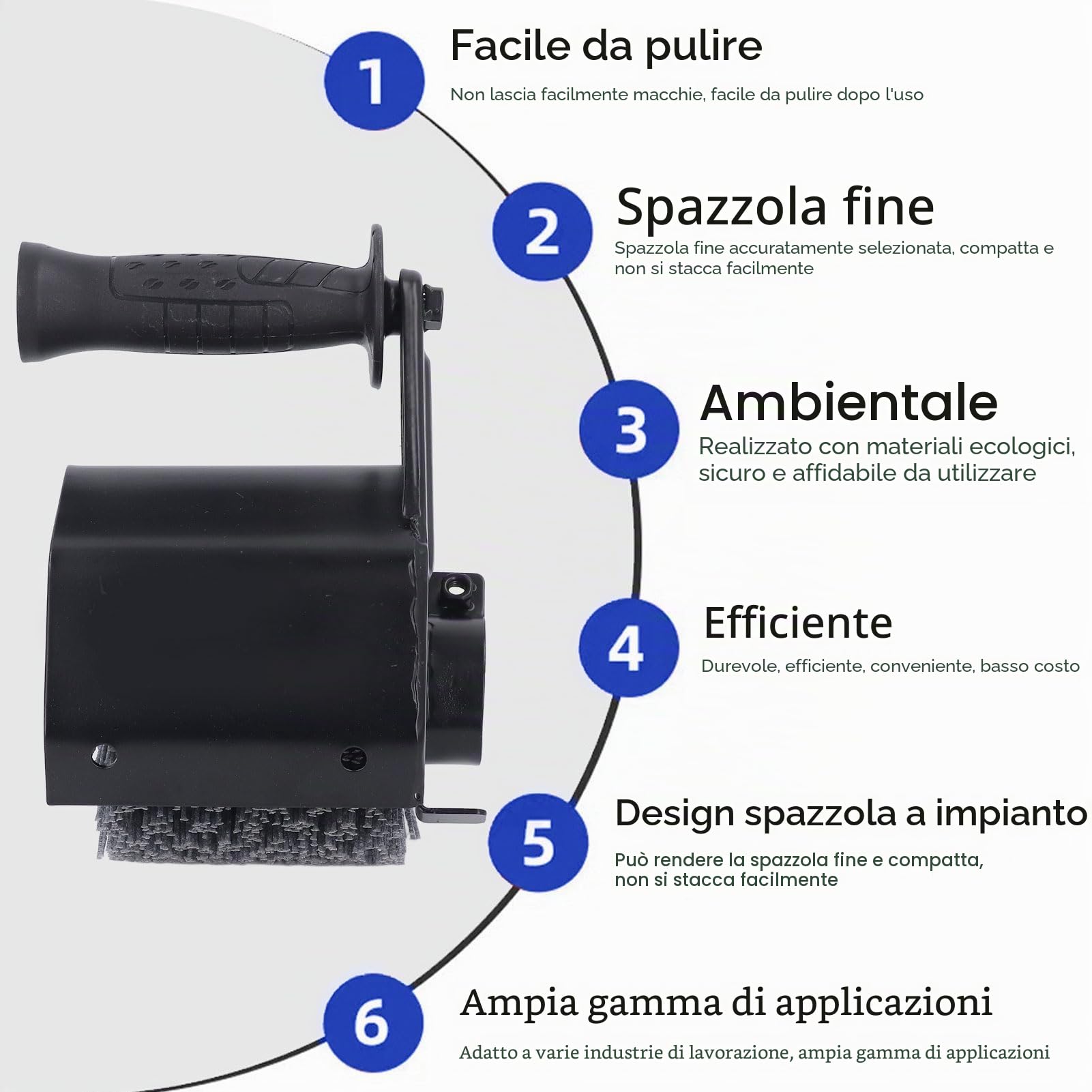 Kit Lucidatrice per Lucidatura, Levigatrice Elettrica Lucidatrice Grana 80 Accessorio per Smerigliatrice Angolare con 2 Ruote Lucidanti, per la Smerigliatura di Legno e Metallo