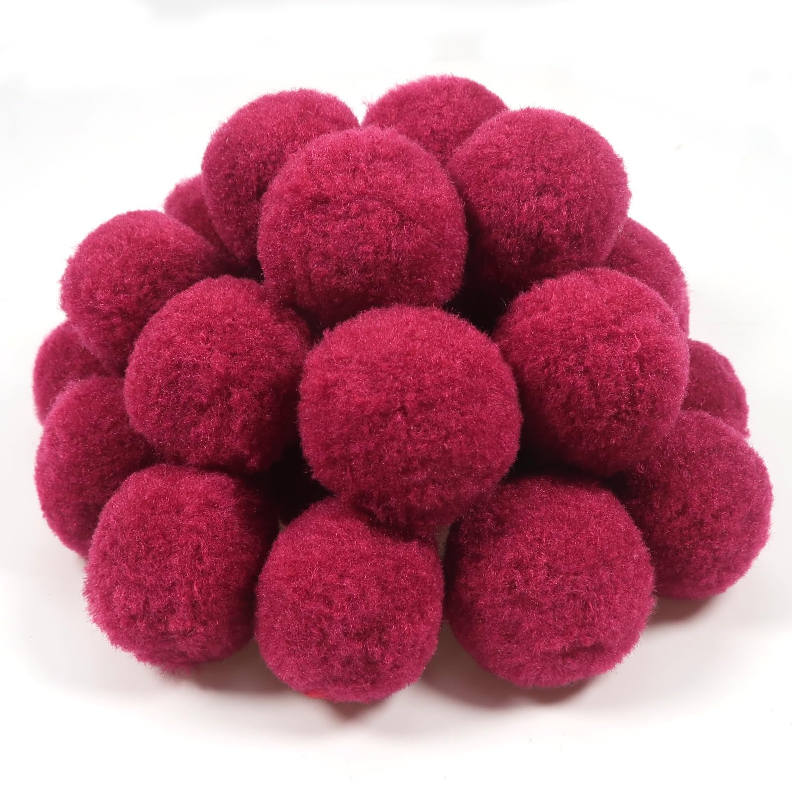 TOAOB 30pcs 5cm Large Pom Poms Balls Dark Red Fluffy Pompoms — image 1