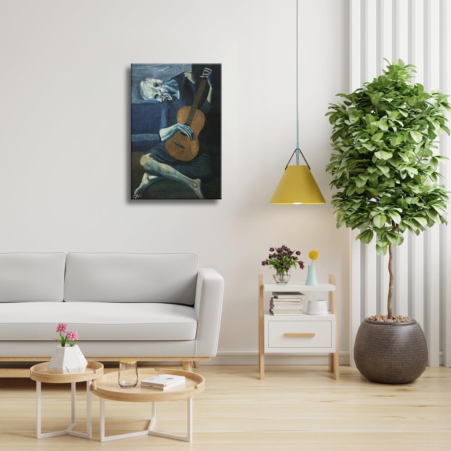 Wieco Art Canvas Prints The Old Guitarist by Pablo Picasso Abstract Canvas Wall Art for Wall Decor and Home Office Decorations