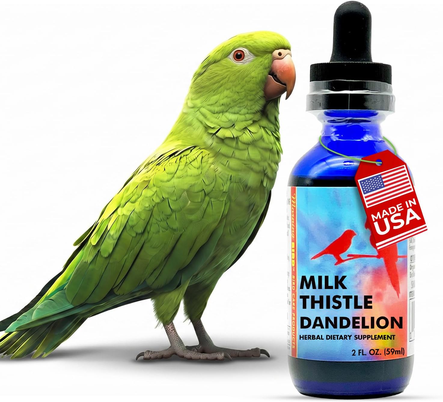Morning Bird Milk Thistle & Dandelion Extract 2 fl oz โ Organic Herbal Supplement for Birds โ Supports Liver Health & Natural Detox โ Suitable for All Bird Species