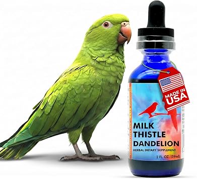 Morning Bird Milk Thistle & Dandelion Extract 2 fl oz Organic Herbal Supplement for Birds Supports Liver Health & Natural Detox Suitable for All Bird Species