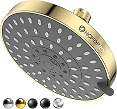 HOPOPRO 5-Mode High Pressure Shower Head - The Washington Post, NBC News, Today TV Show Recommended - High Flow Fixed Showerheads (6 Inch Gold)