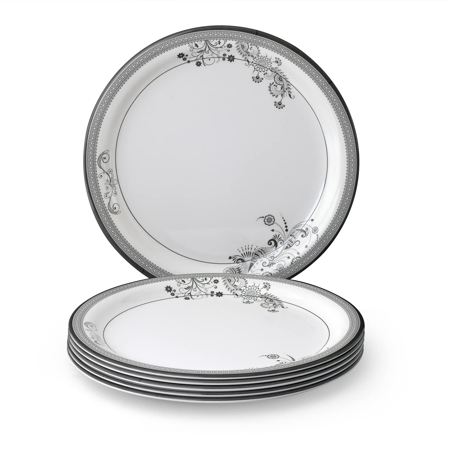 Superware Silver Lace Melamine Dinner Plates -1