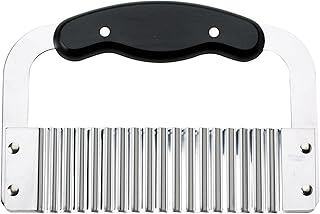 HIC Kitchen Crinkle-Cut Wave Slicer French Fry Vegetable Cutter, Stainless Steel Blade, For Waffle Fries Chips Decorative ...