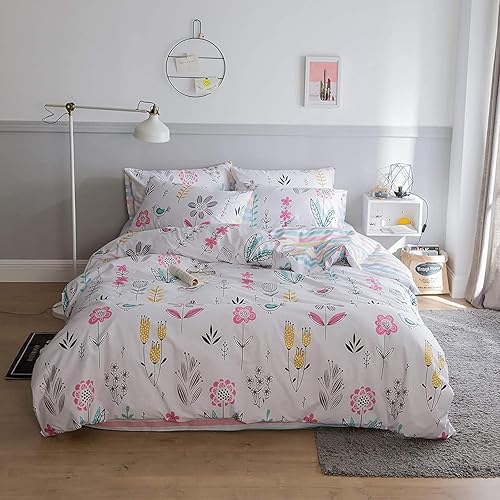 Vista 47 de Linda funda de edredón de fresa, tamaño individual XL, suave, 100% algodón, juego de ropa de cama de fresa rosa, ligero, funda de edredón para niños