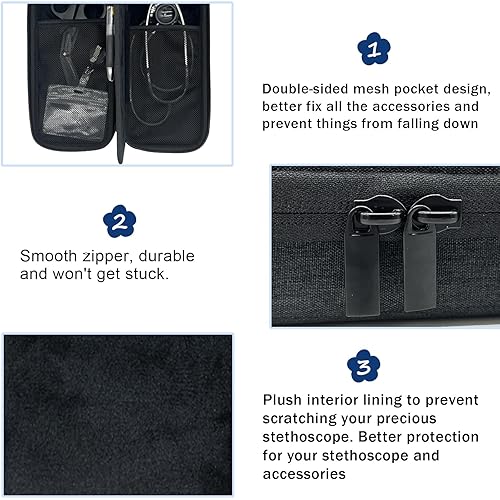 Miniatura 3 de Funda para estetoscopio 3M Littmann Classic III, bolsa de estetoscopio para accesorios de enfermera, regalo perfecto para enfermeras Stundent y