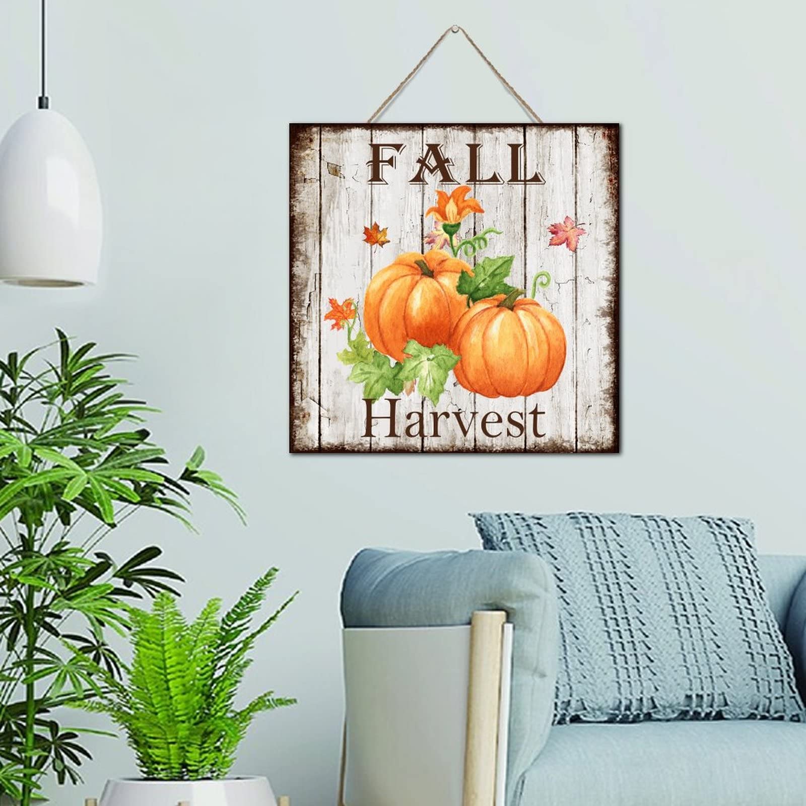 Décoration murale en bois vintage d'automne pour embellir votre porche d'entrée accueillant