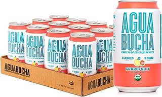Mother Kombucha Agua Bucha | Kombucha Powered Sparkling Water | Grapefruit Flavor | Light & Delicious | Vitamin Rich & Onl...