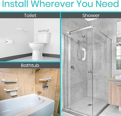 Miniatura 5 de Vive - Barra de agarre de seguridad para paredes de baños, bañeras, inodoros y duchas, para personas mayores, personas discapacitadas