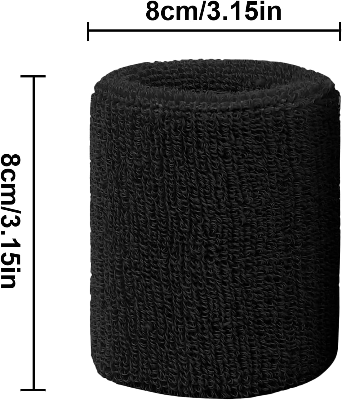Generic 6 Pack Sweatbands Sports Wristband, Men & Women Wristbands, Breathable Cotton Sweatbands for Working Out, Running Athletic Sports, Basketball, Football, Black