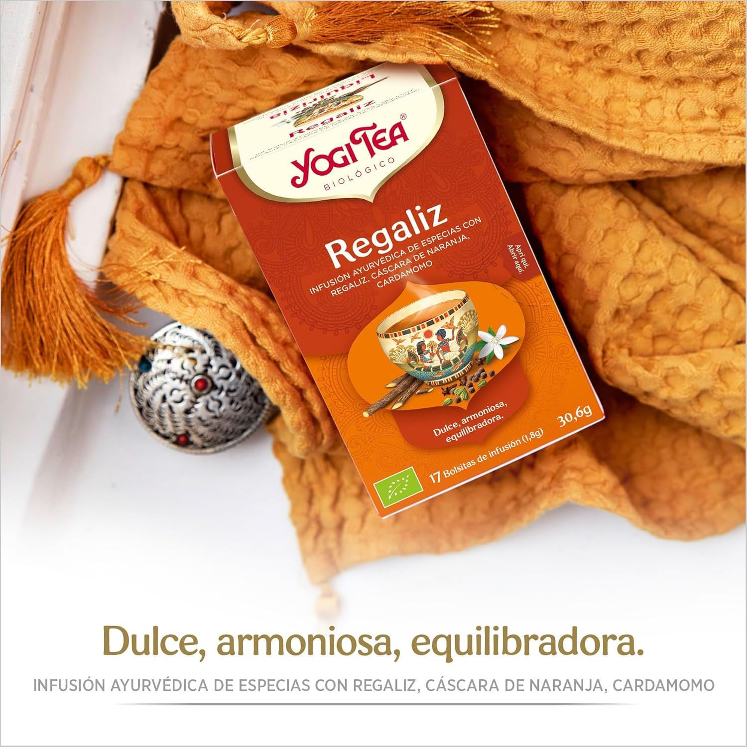 Yogi Tea - Regaliz, Infusión Ayurvédica de Especias con Regaliz, Cáscara de Naranja y Cardamomo - 17 Bolsitas, 30,6g