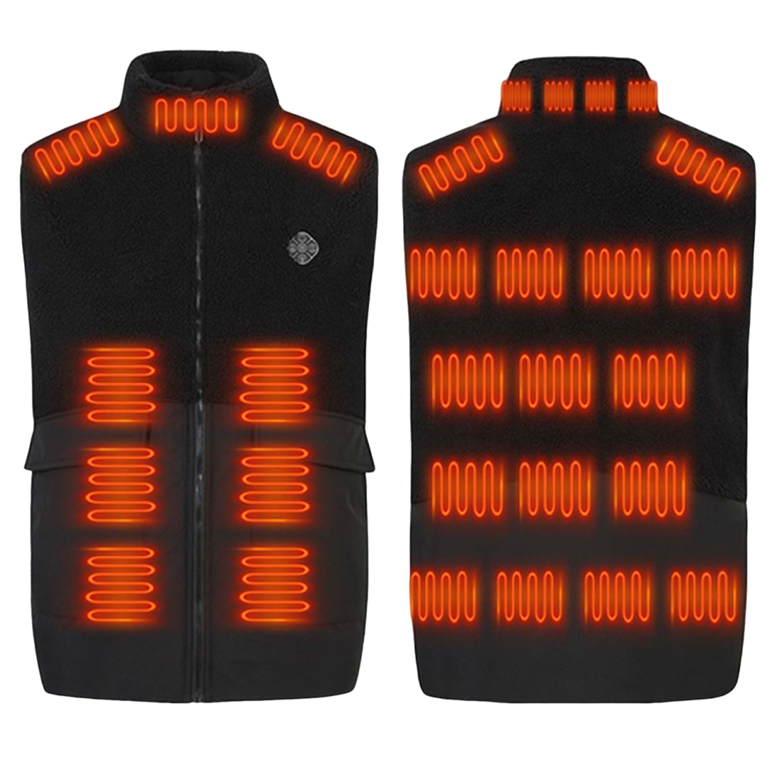 Beheizbare Weste Damen Herren Winter Heizweste USB Beheizte Fleeceweste | Beheizbar Winterweste mit 28 Heizzonen Wärme Weste Heated Vest Ärmellos Warm Steppjacke Heizkleidung