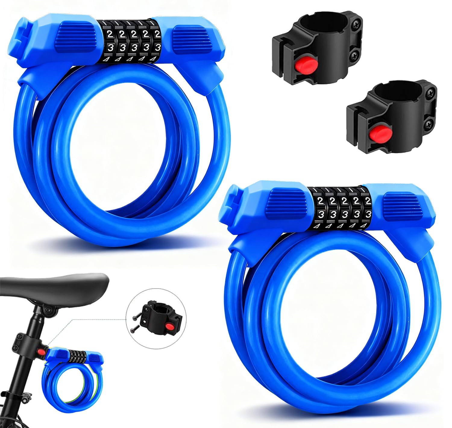 2 Pack Fahrradschlösser Hochbelastbares, hochsicheres Fahrra