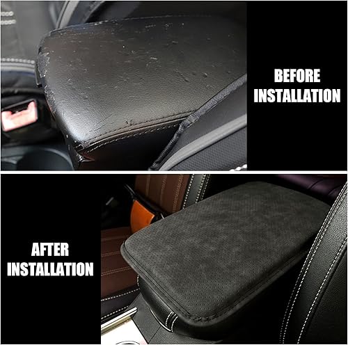 Miniatura 5 de cueclue Paquete de 1 almohadilla para reposabrazos de automóvil, 11.8 x 8.2 pulgadas, funda de cuero para reposabrazos de automóvil, funda de