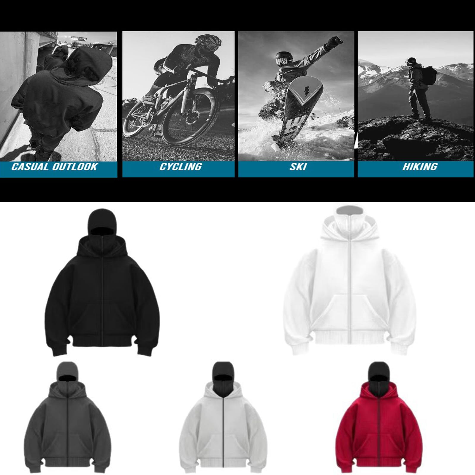 Męska bluza z kapturem balaclava dla F.u.r.io.u.s F.l.y F.a.s.t Double