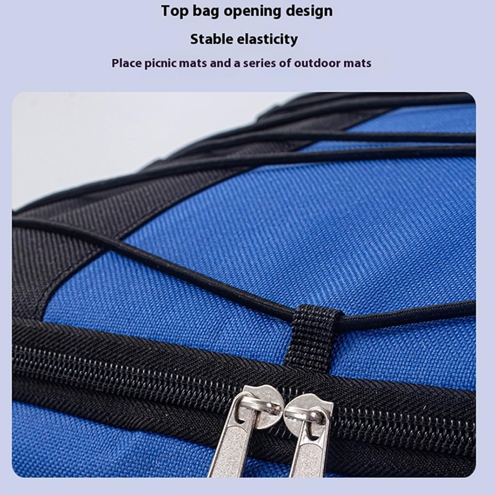 Borsa termica da 43 litri con asta - Borsa da picnic portatile con cerniera di grande capacità in PP, resistente al tessuto Oxford, grigio