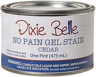 Dixie Belle No Pain Gel Stain - Cedar - Oil-Based Stain DIY Wood Stain for Projects - Deep Coverage, Wood Grain Enhancer
