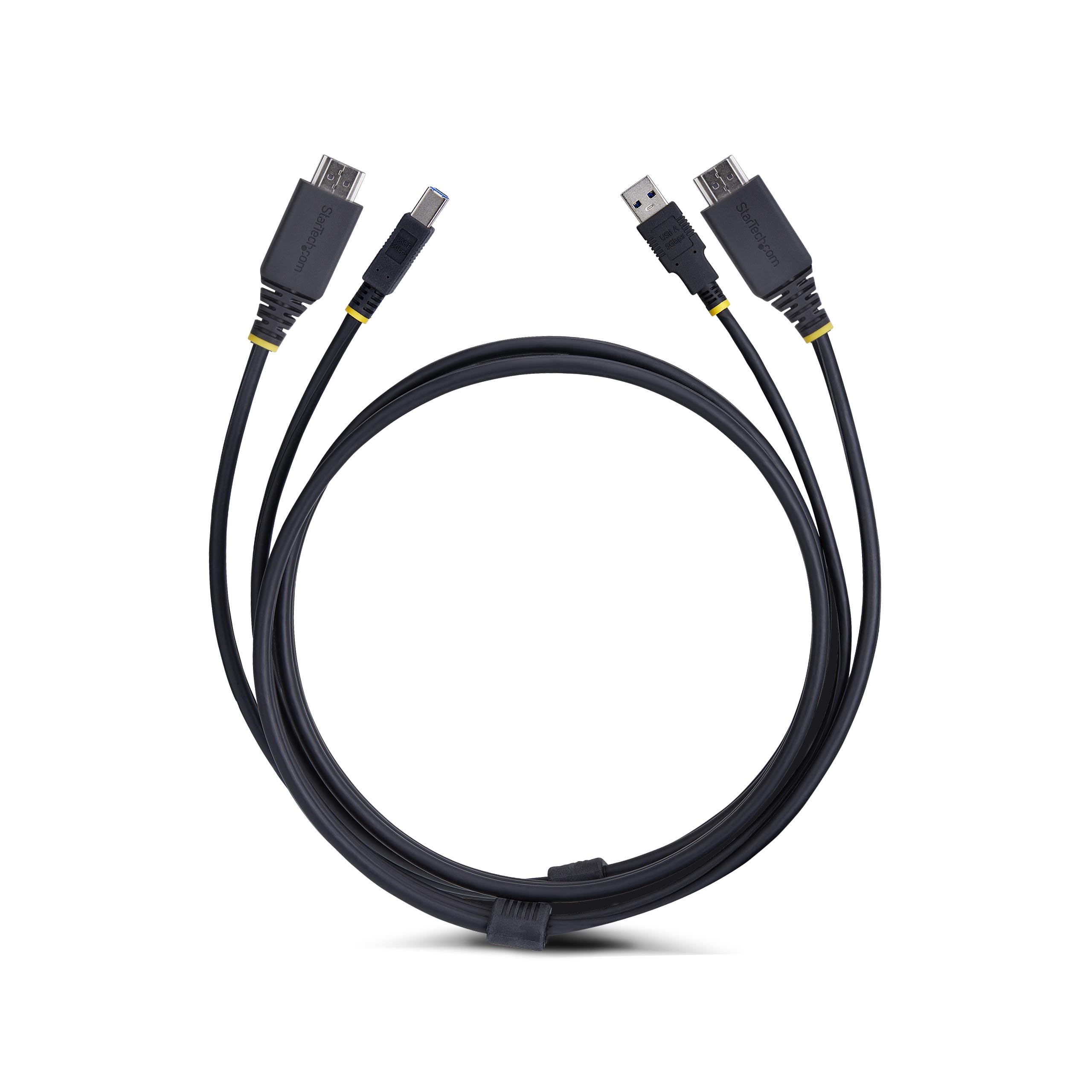 StarTech Câble KVM HDMI 1, 8m, USB 5Gbps, 4K 60Hz (HU1226-KVM-CABLE) | Station d'accueil KVM, Dock, Commutateur KVM, Compatibilité universelle