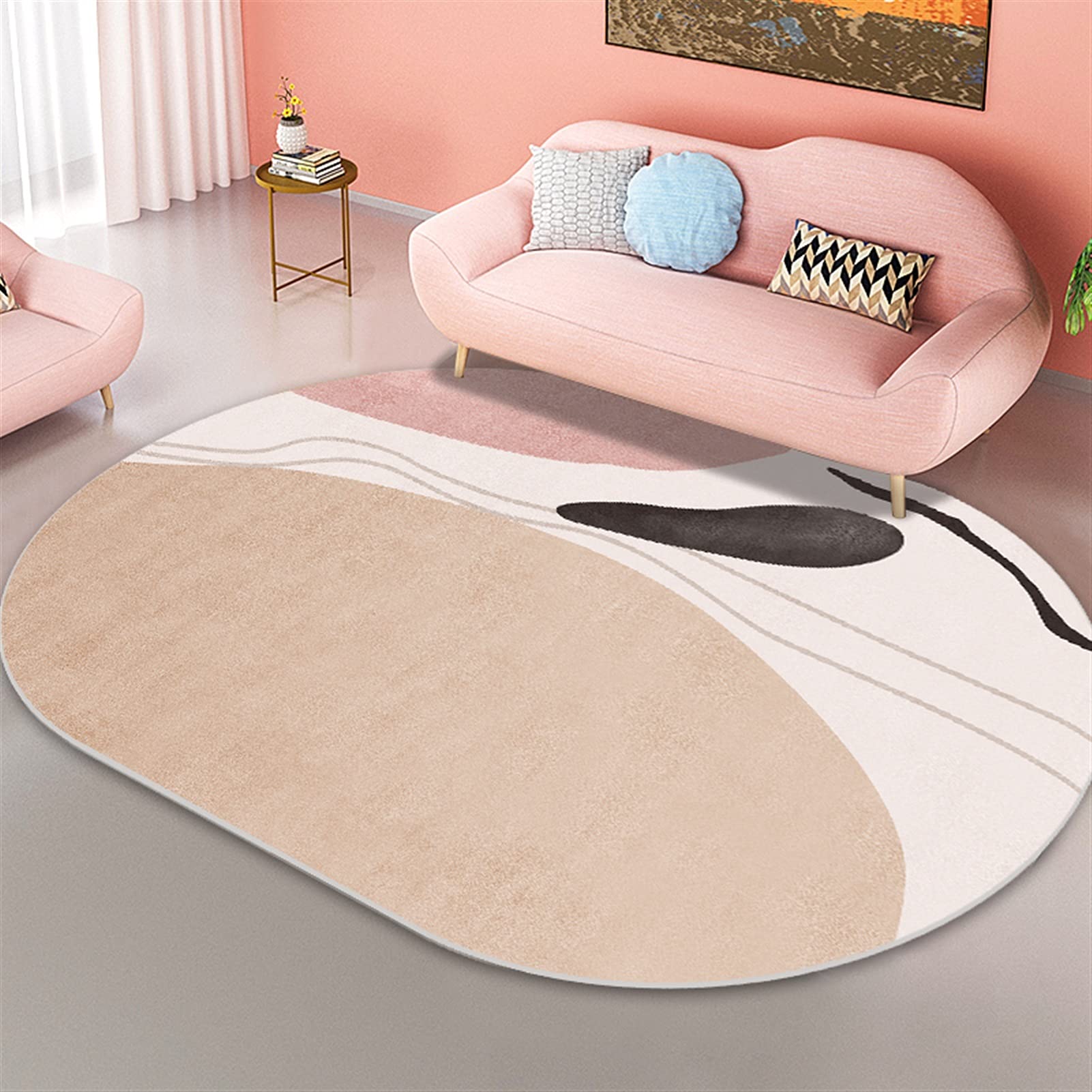 Tapis de décoration ovale moderne 120x180 pour sol de chambre