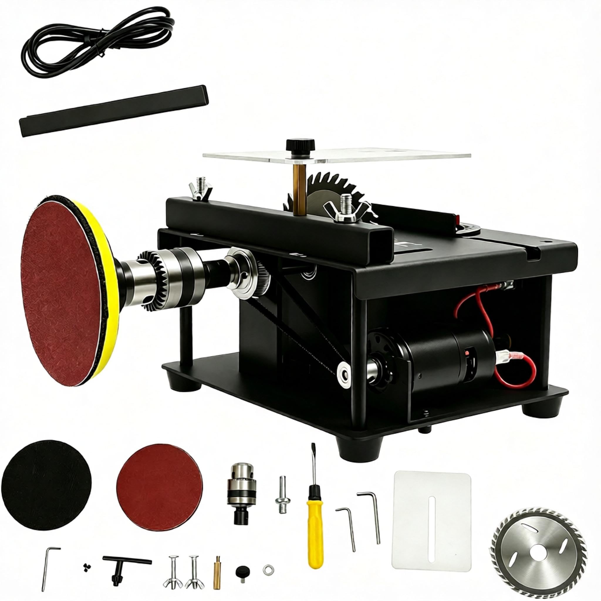 Miniaturowa Wielofunkcyjna Piła Stołowa, Przenośna Mini Piła Elektryczna O Mocy 200 W, Narzędzie Do Cięcia I Polerowania, Piła Stołowa Z Regulacją Prędkości Do Modelarstwa, Warsztat