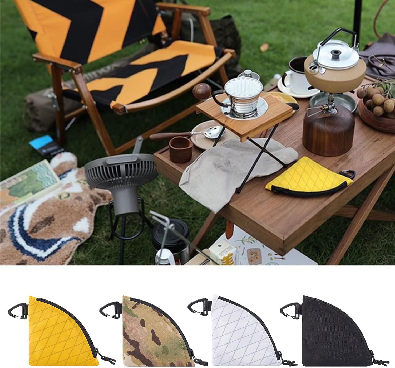 Picnic Backpack, Manual Coffee Filter Paper Storage Bag with Hook Buckle Waterproof Convenient Camping Purse Versatile Convenient image 2