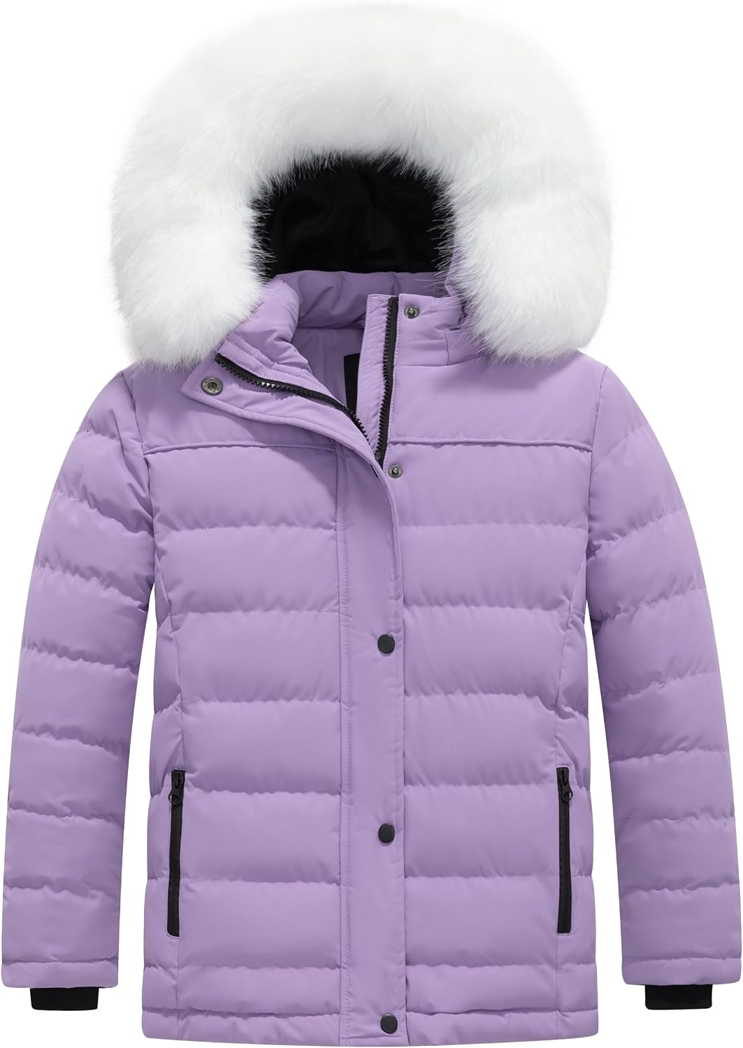 KVE Girls' Quilted Insulated Puffer Jacket with hood