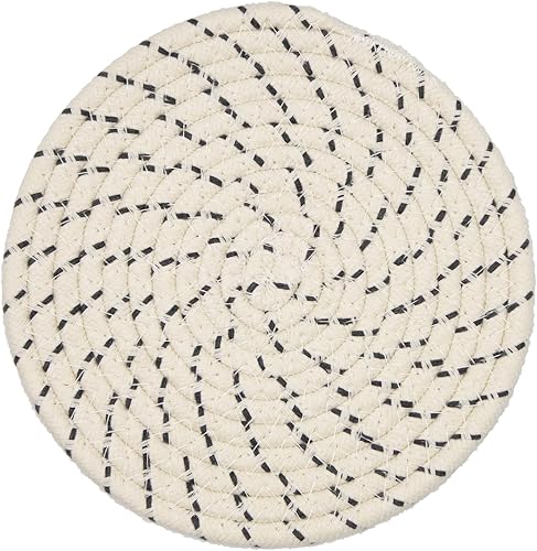 Juego de agarraderas de algodón para ollas de algodón con tejido de hilo, soportes para ollas calientes, decoración del hogar, agarraderas tejidas