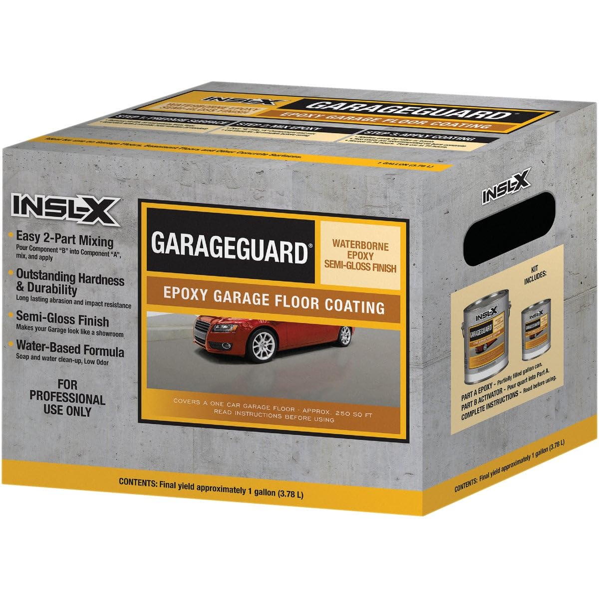 INSL-X GarageGuard 1 Gal. Showroom Gray Epoxy Garage Floor Coating