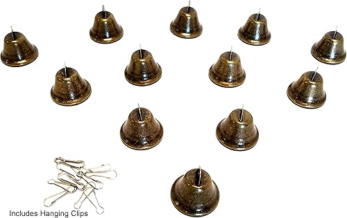 Miniatura 10 de Campanas de hierro envejecido con recortes en forma de estrella para Navidad, decoración de manualidades en el hogar (juego de 18 piezas, 2 tamaños