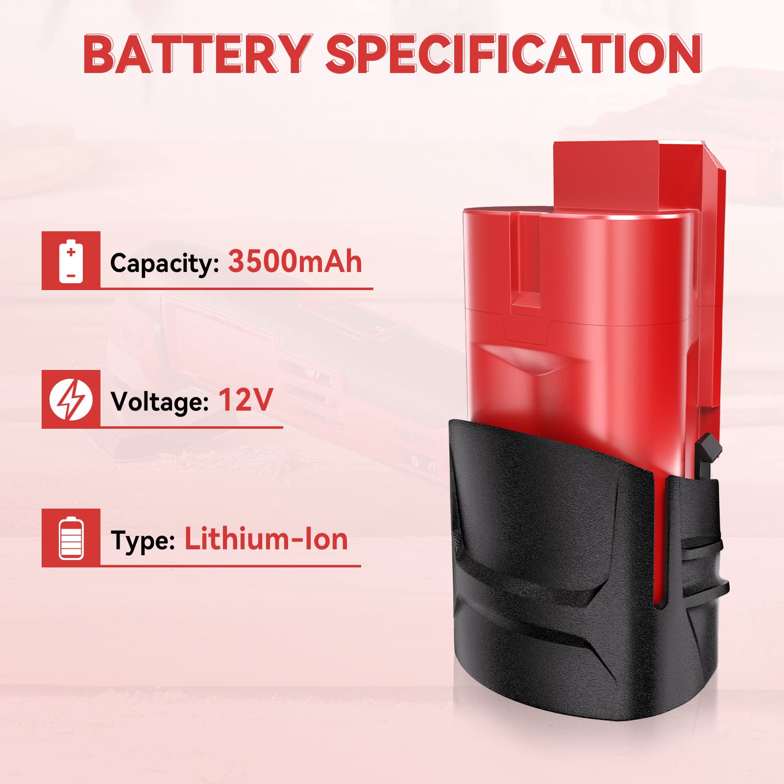 2 Batterie 12V 3500mAh Per Milwaukee M12 - Ricambio Per Utensili 12V, Modelli Compatibili - Foto 6