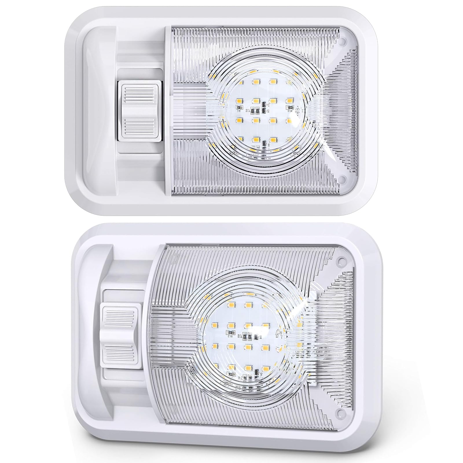 Kit Luce LED Per Interni Auto 12V, 60 LED (20 Moduli) Con Nastro Adesivo. Perfetto Per Furgoni, Camper, Barche E Camion. Illuminazione Bianca.