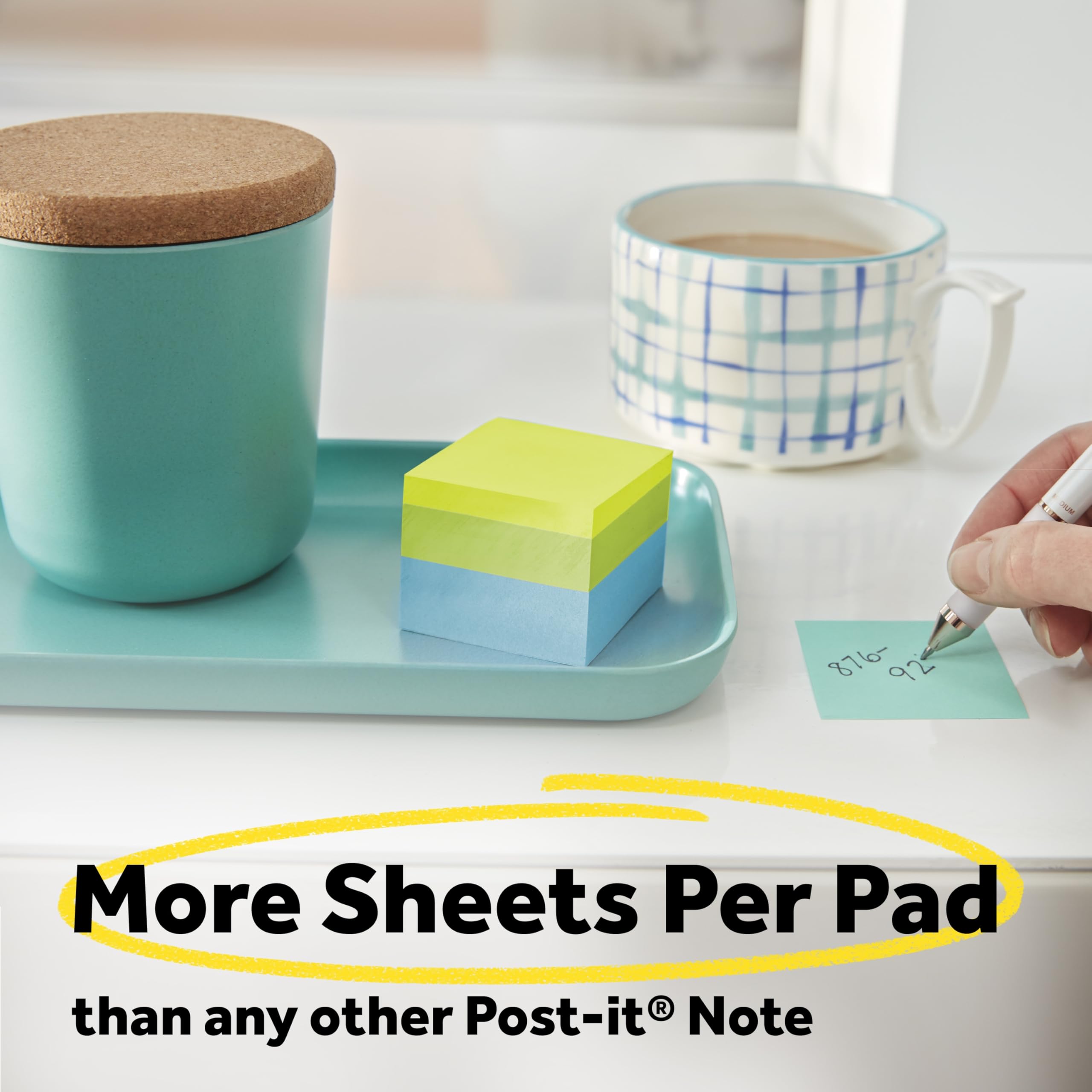 Post-it Notizwürfel, 4,2 cm x 4,2 cm, 3 Haftnotizen, 400 Blatt, verschiedene helle Farben