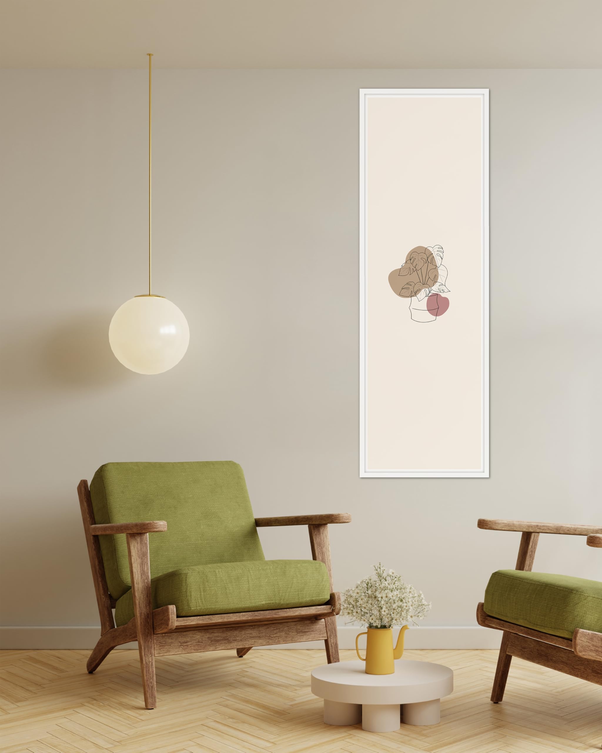Cornice per poster, decorazione in legno bianco – bianco, in MDF, con parete posteriore e vetro PVC infrangibile, per poster, stampe artistiche, collage e molto altro ancora. Cornice portafoto | 50 x