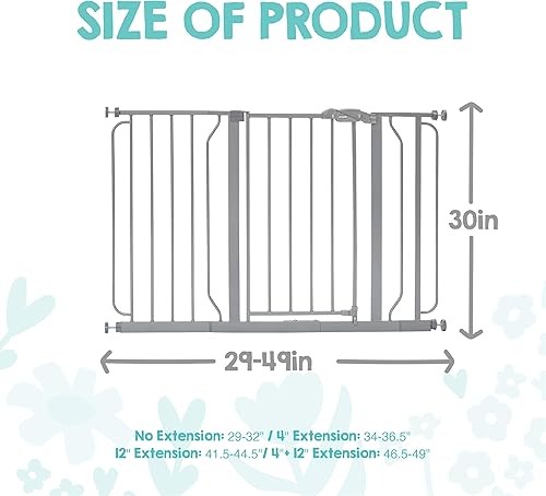 Miniatura 3 de Regalo Safety - Puerta de seguridad para bebés de 29 a 49 pulgadas, extra ancha para puertas e parte inferior de escaleras, puerta de seguridad
