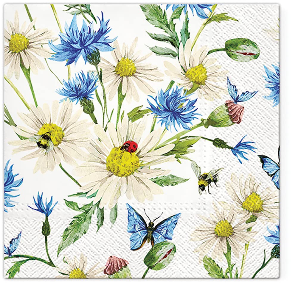 Tete a Tete 3Ply Flowery Tissue Paper Napkins Decoupage Serviettes 33cm x 33cm - 1/4 Folded (Pack of 20) (Botanical Memories) — view 29