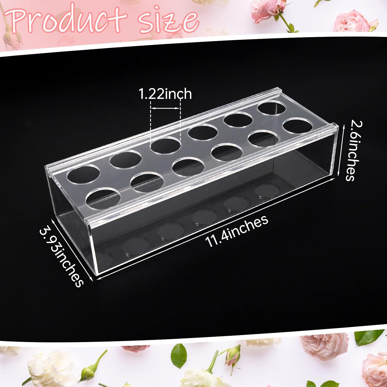 Clear Acrylic Flower Vase Rectangular Floral Centerpiece for Dining Table,Floral Arranger Rectangle Decorative Modern Vase Long Rectangle Acrylic Flower Holder Flower Vases for Home Decor Wedding