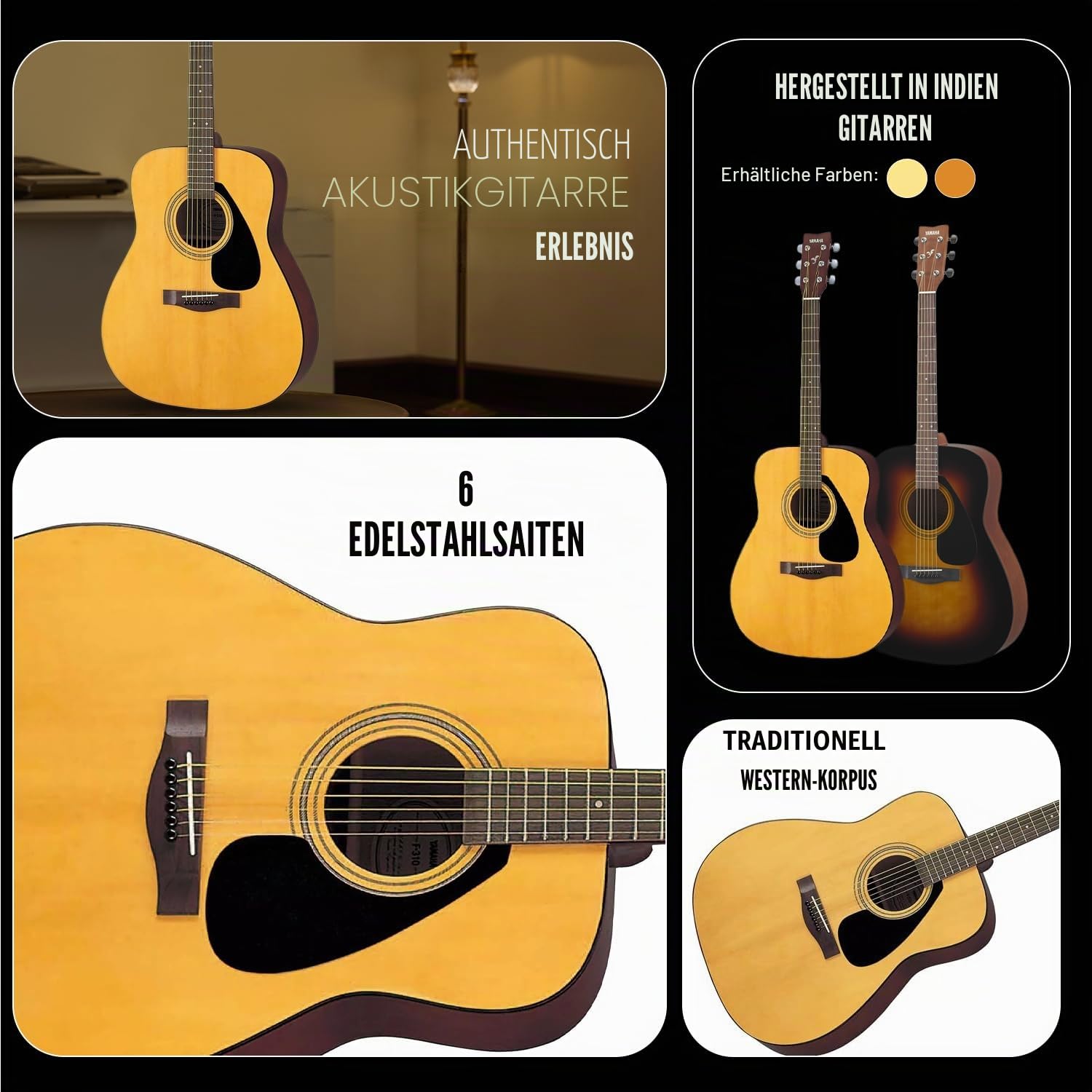 Yamaha F310-TBS Akustikgitarre für Rechtshänder (Tobacco Sunburst, 6 Saiten)
