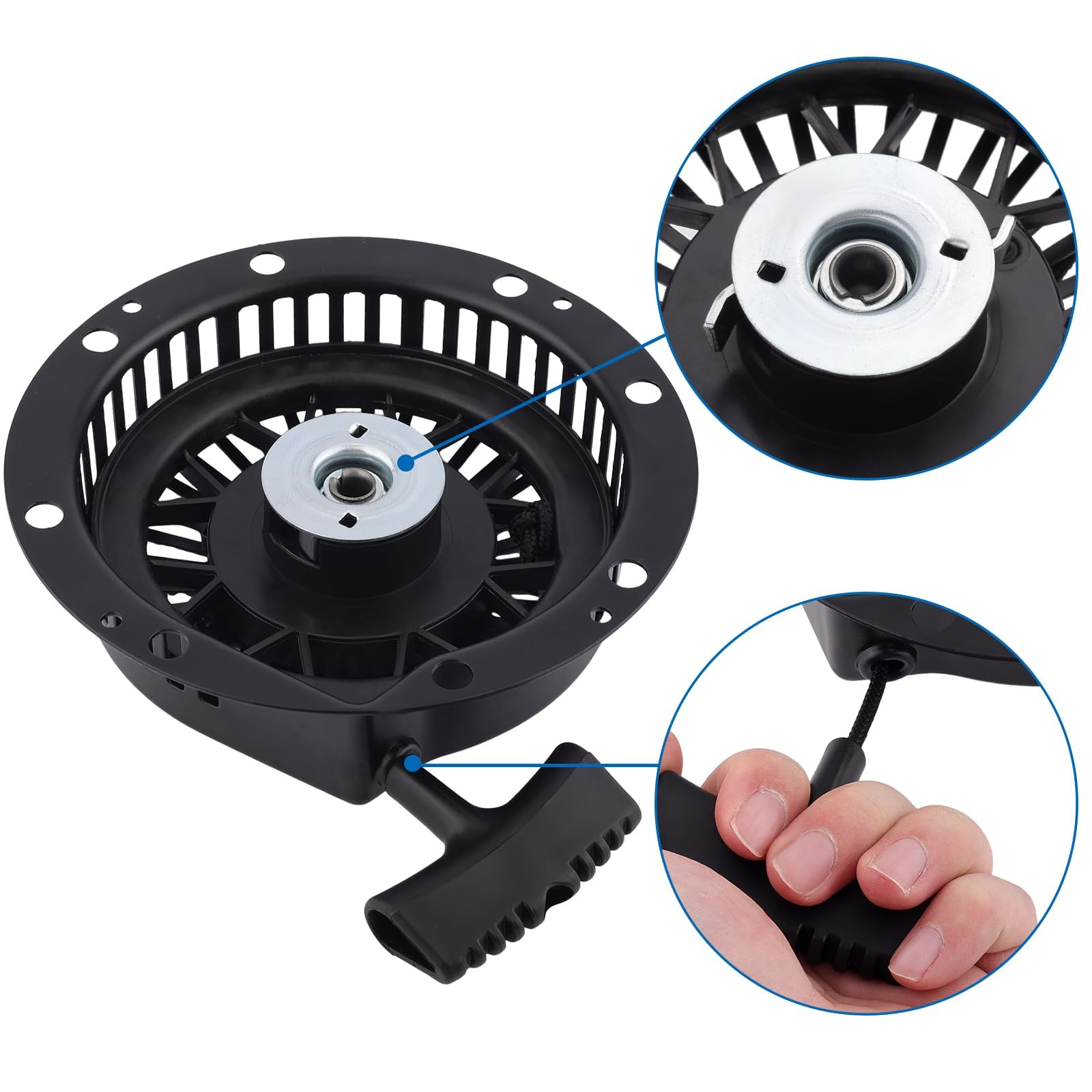 590746 - Motor de arranque de retroceso para cortacésped (repuesto de Tecumseh 590788 590748 590704 OHH50 OHH65 OHH60 HM80 HM90 HM100 OHH60 de 4 ciclos)