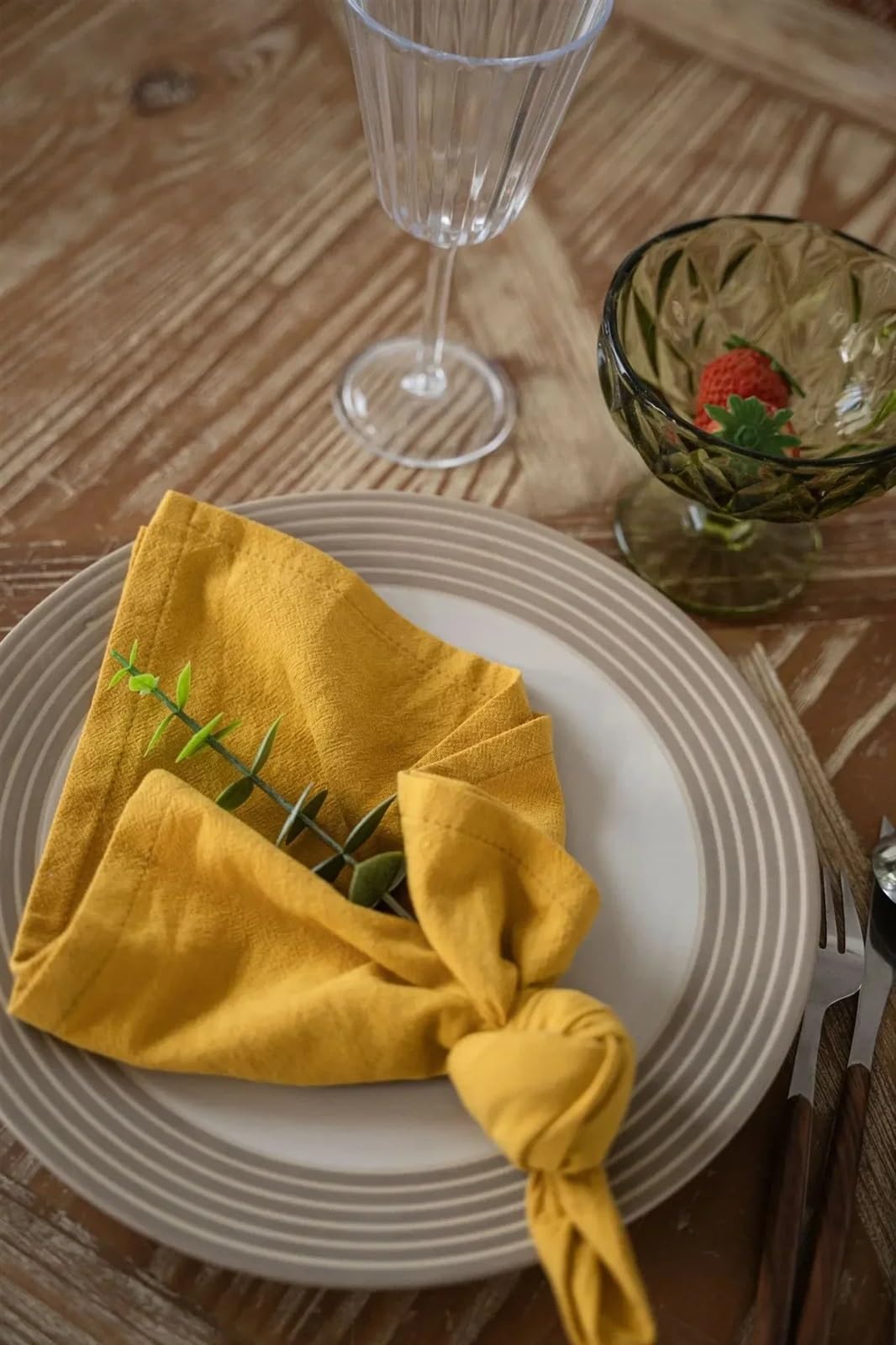 serviettes napkins 50pcs Cotton Cloth Napkins 40x40cm Fabric Serviette Kitchen Tea Table Towels for Home Wedding Decoration Christmas for dining wedding party everyday home(50PCS yellow)