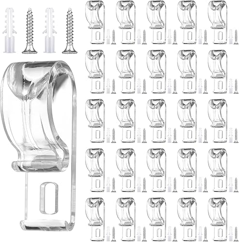 Barydat Cortina de cadena de seguridad transparente y guía de cable, clip en P, soporte para cable ciego, gancho de fijación, dispositivo de tensión