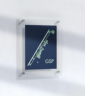 Modern Poster of Greenville Spartanburg Intl Airport Gsp 1 | 11x17 12x18 16x24 24x36 Minimal Unframed Print Wall Art | Minimalism Traveler Gift | Minimalist Artwork for Home Office Decor