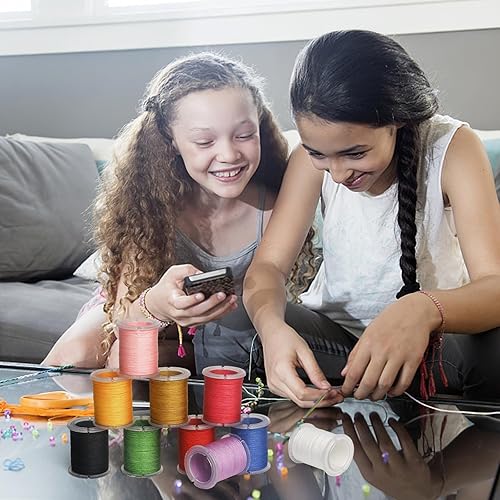 Miniatura 2 de XCRUI Cuerda de nailon de 0.031 in, 109 yardas, 10 rollos de hilo de cuentas para fabricación de joyas, pulseras trenzadas, cuentas, collares,