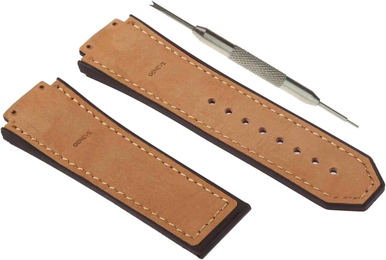 19x28mm Brown Watch Band for Big Bang Matte Calf Leather | Free Tool