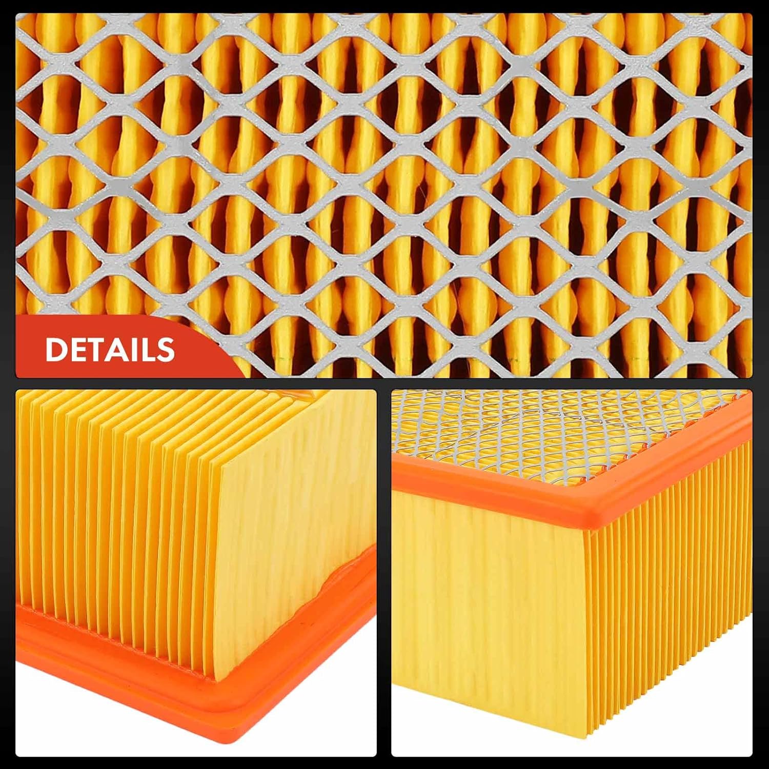 A-Premium 2-PC Front Engine Air Filter Compatible with Dodge Ram 2500 2003-2009, Ram 3500 2003-2008, 5.9L, Flexible Panel