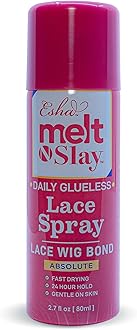 Melt N Slay Glueless Lace Spray, Melting and Holding for Wigs, Lace Bond Adhesive Spray for Closure Wigs, Extensions, Strong, Natural Forming Hold, Protect Edges (80ML)